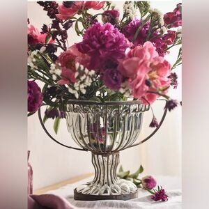 Anthropologie Terrain Glass & Iron Urn Bowl ~NWT